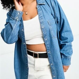 Blue Denim Button-Up Shirt